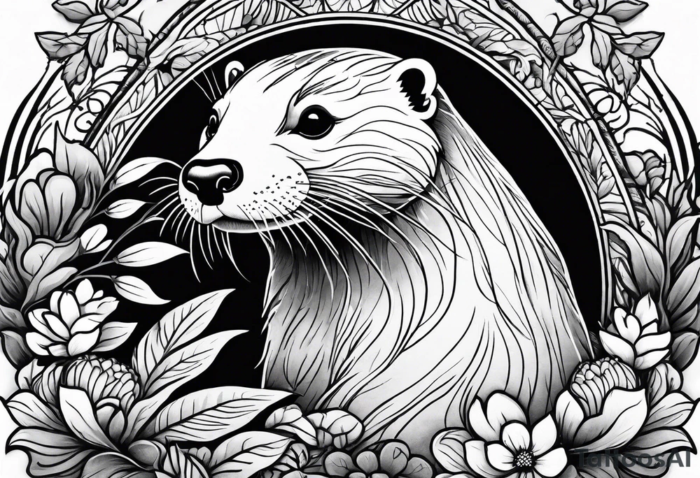 Female otter tattoo idea