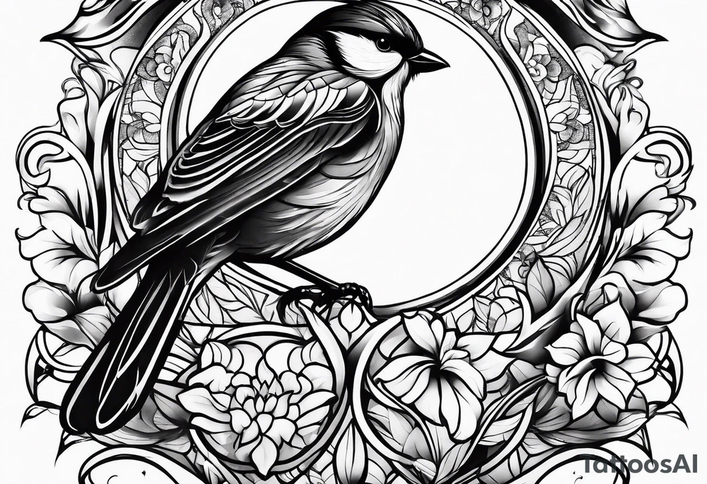 elegant bird tattoo idea