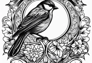 elegant bird tattoo idea