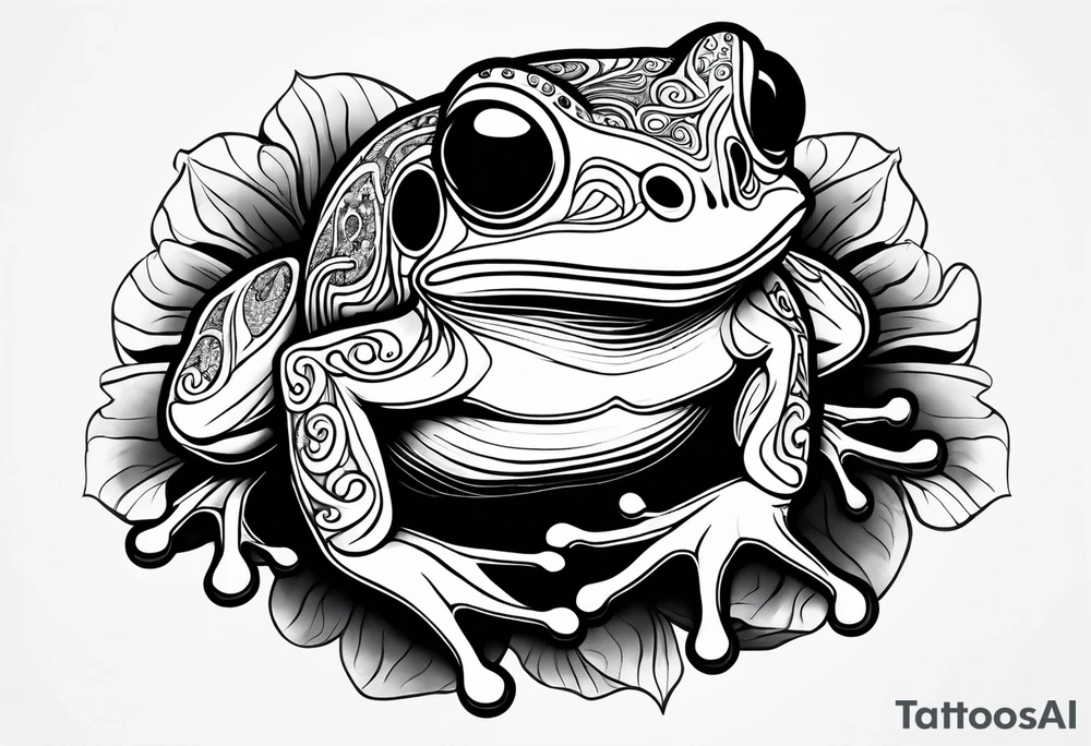 a psychedelic frog tattoo idea