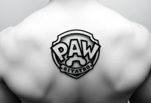 Paw patrol badge with KMC wrapped around it tattoo idea