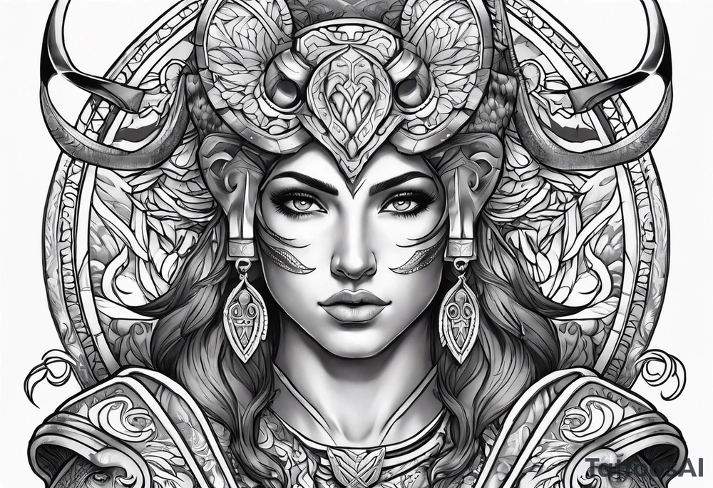 Aries as a Christian Warrior tattoo idea