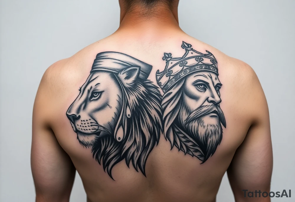 first off all can u get me a picture of imam ali and a lion on on one side and imam ali on the other side make sure u get the pictures from google on the whole back tattoo idea