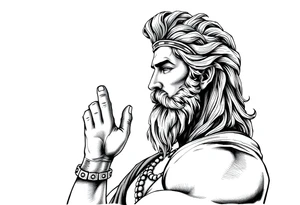 GREEK GOD LOOKING OVER HIS EMPIRE tattoo idea