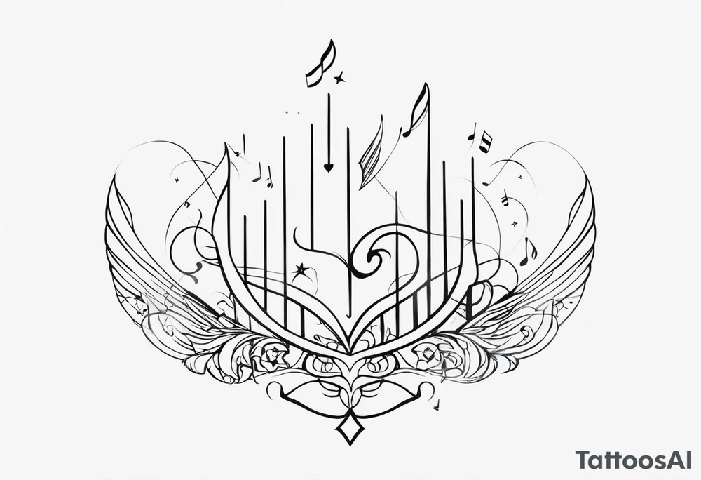 Musica alma paz pequena tattoo idea