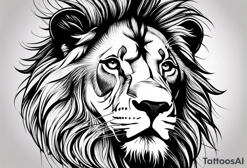A minimalist lion silhouette tattoo idea