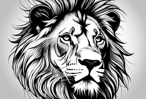 A minimalist lion silhouette tattoo idea