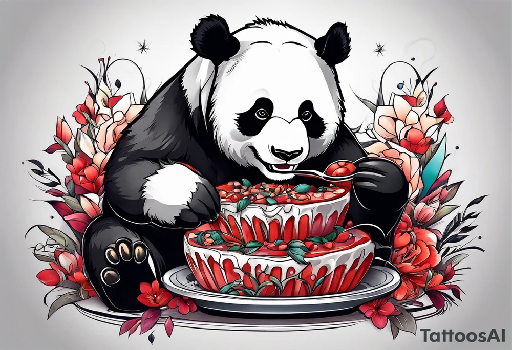 Panda eating tattoo idea