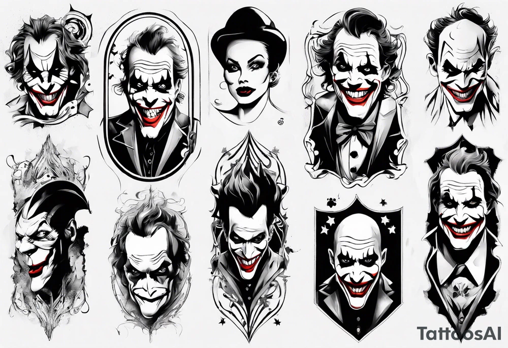 joker arm sleeve tattoo idea