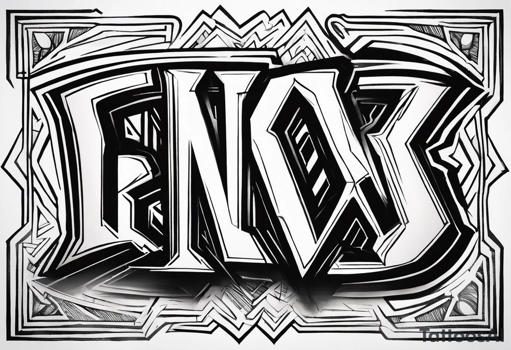 Street art words "GenX OG" tattoo idea