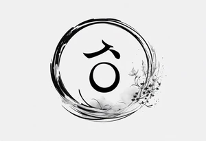 Enso circle with chinese letters around tattoo idea