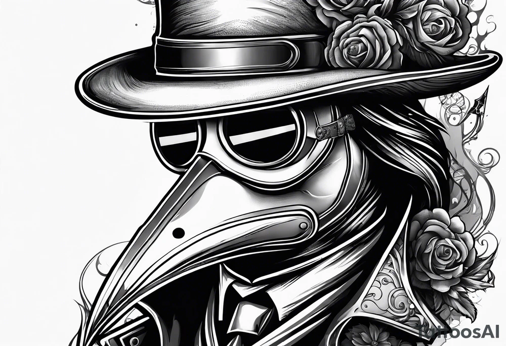 steampunk plague doctor 
smoke background tattoo idea