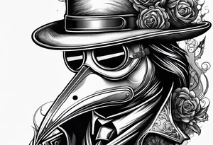 steampunk plague doctor 
smoke background tattoo idea