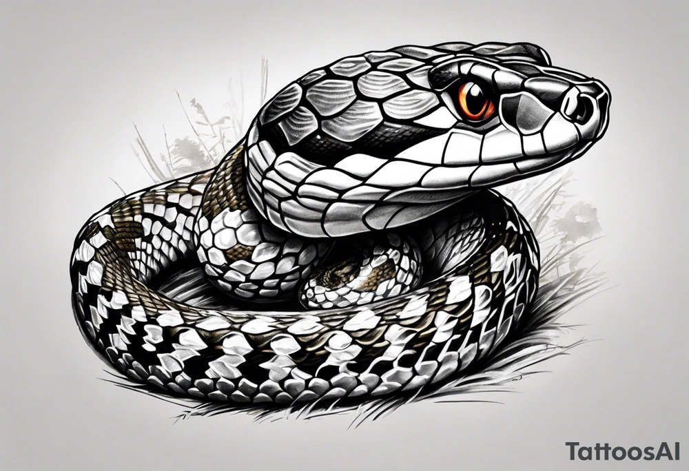 Diamond back rattle snake tattoo idea