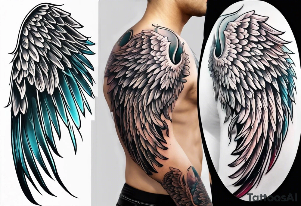 Angel wing tattoo for leg tattoo idea