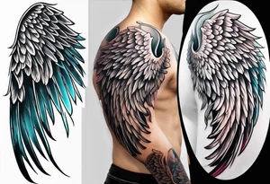 Angel wing tattoo for leg tattoo idea