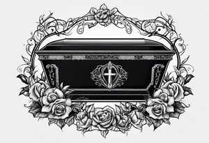 Plain Coffin in graveyard tattoo idea