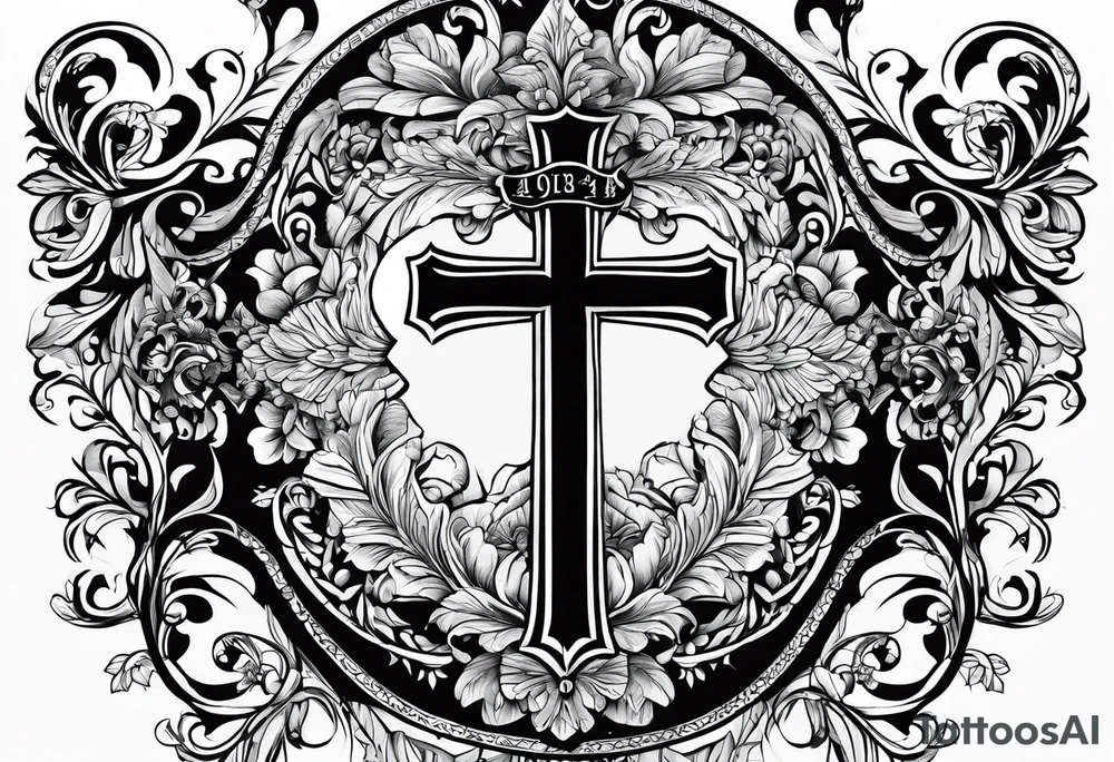 1 Corinthians 13:4 with cross tattoo idea