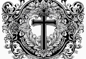 1 Corinthians 13:4 with cross tattoo idea