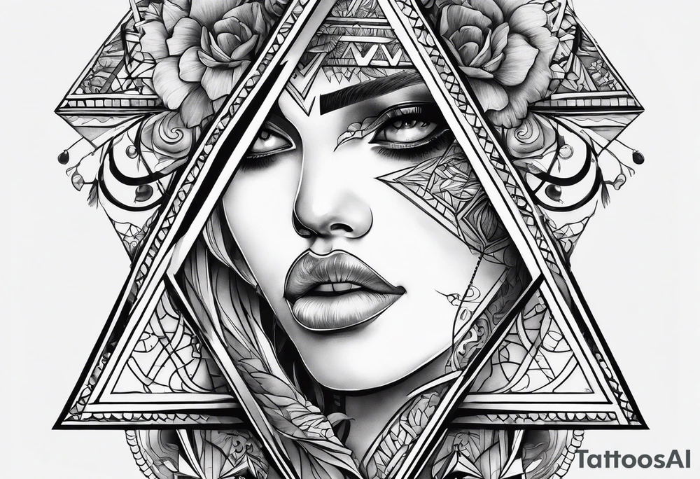 triangle a person looking inside tattoo idea