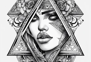 triangle a person looking inside tattoo idea