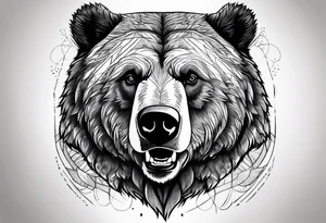 Grizzly Bear with a look of strength in their eyes tattoo idea