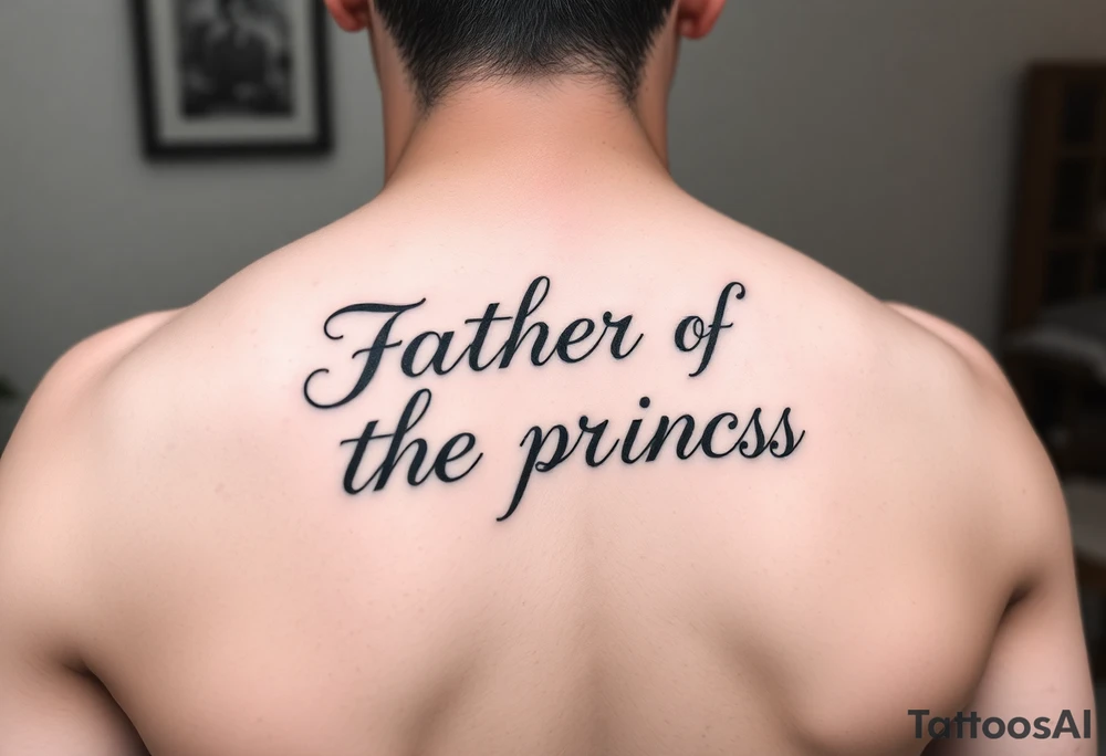 Father of the princess text on arm tattoo idea