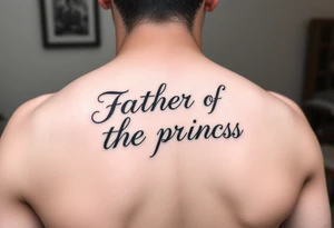 Father of the princess text on arm tattoo idea