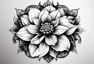 a flower within a galaxy. the galaxy should be bigger, the tattoo will fit on a leg tattoo idea
