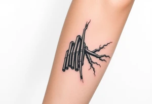 vertical System of thin pipes that transitions gradually from the end into thick, widespread 
veins of forearm tattoo idea