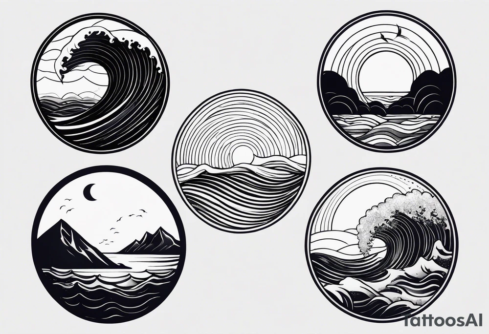 I want a tattoo of the ocean in a circle tattoo idea