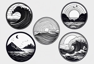 I want a tattoo of the ocean in a circle tattoo idea