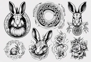 Schlange und Hase tattoo idea