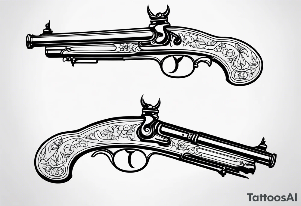 Flintlock pistol tattoo idea