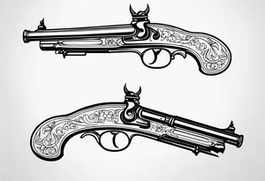 Flintlock pistol tattoo idea