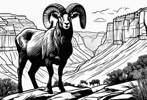 Grand canyon, big horn sheep, forearm tattoo idea