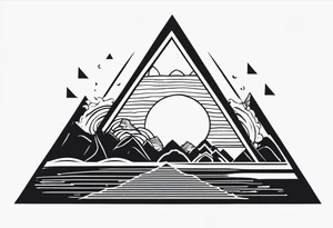 guam theme, modern, minimalist, triangle background tattoo idea