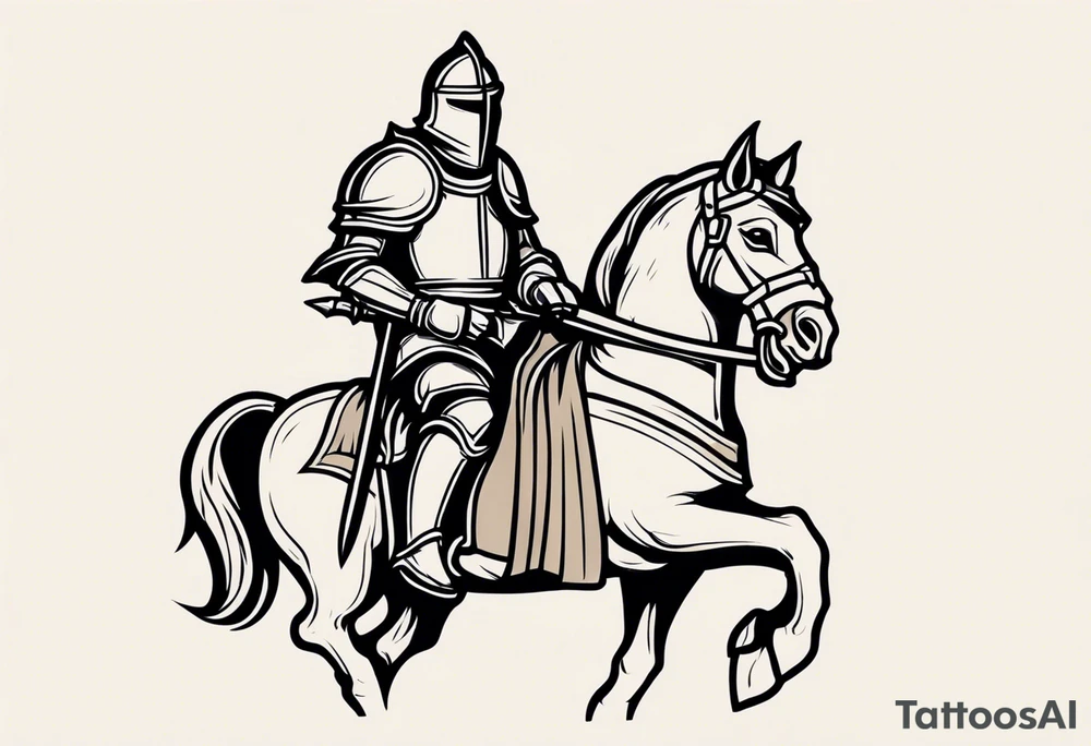 knight in armor traditonal vintage tattoo tattoo idea