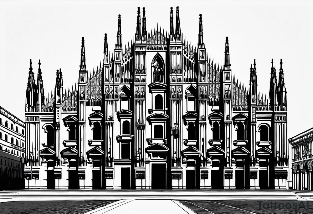 milan cathedral as if it were in the movie the nighmare before christmas tattoo idea