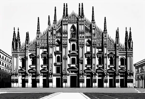 milan cathedral as if it were in the movie the nighmare before christmas tattoo idea