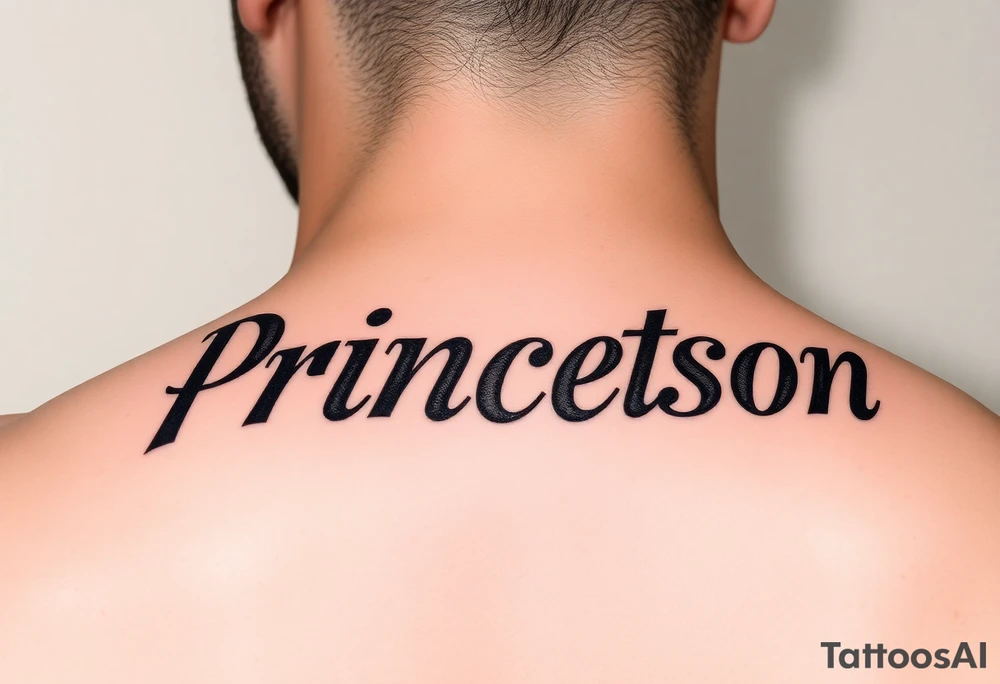 name tattoo princeton horizontal behind ear tattoo idea