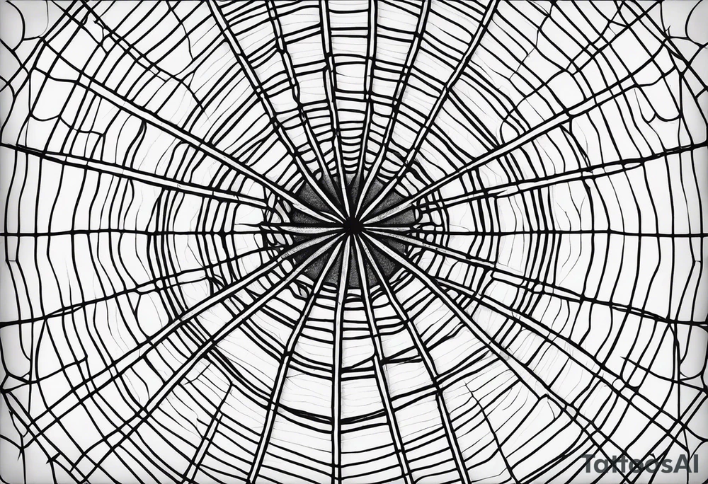 symmetrical spider web with 4 rows tattoo idea