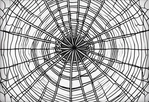 symmetrical spider web with 4 rows tattoo idea