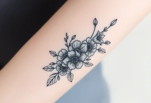 Tooled leather and florals tattoo idea