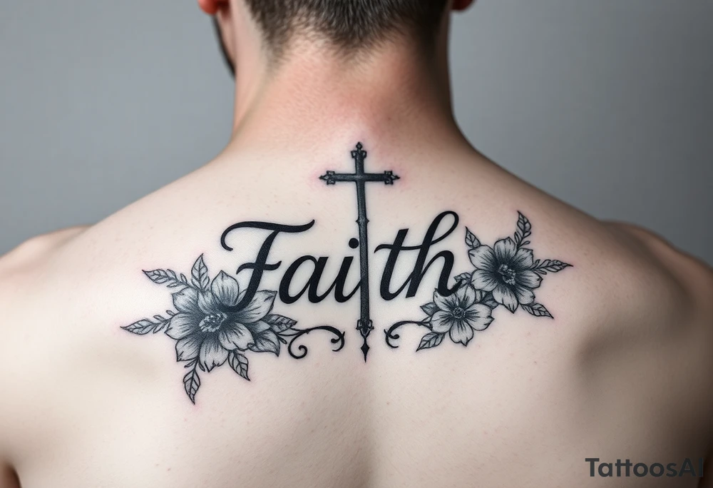 Small feminine Tattoo with the word faith
Include flowers a cross and soemthing for boy girl twins tattoo idea