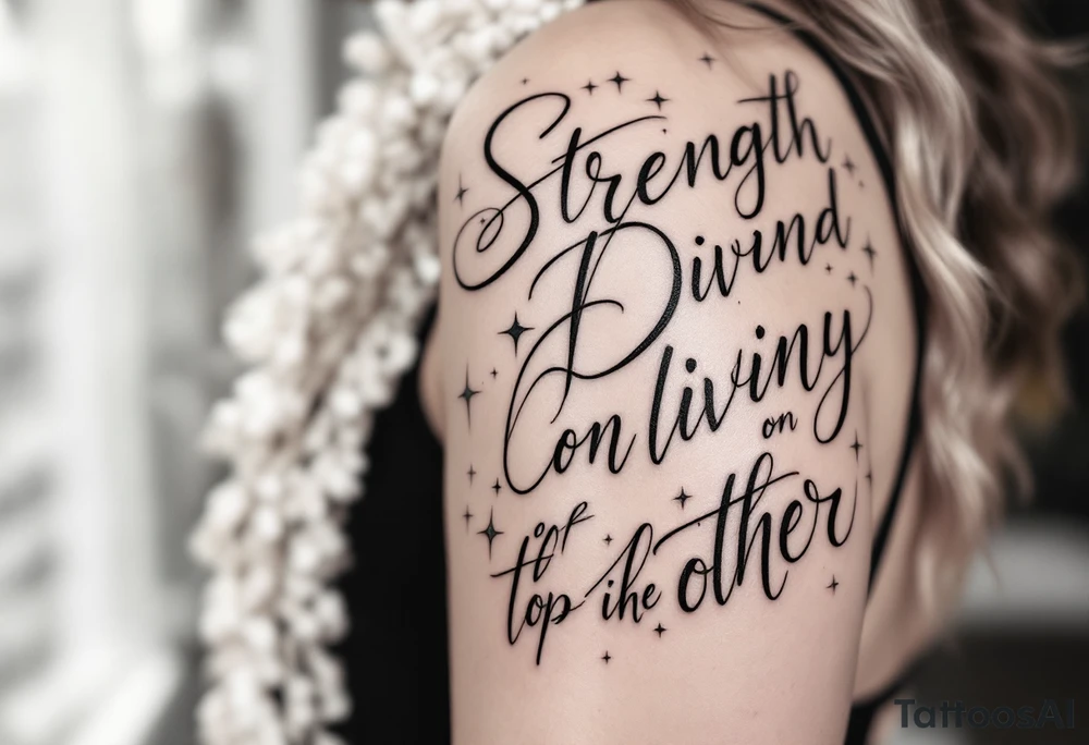 Strength and divinity on top of each other tattoo idea