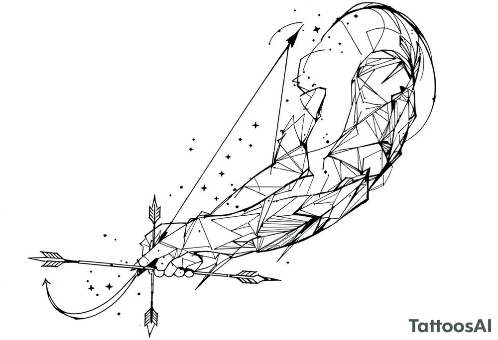 Small bow and arrow tattoo idea