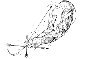 Small bow and arrow tattoo idea