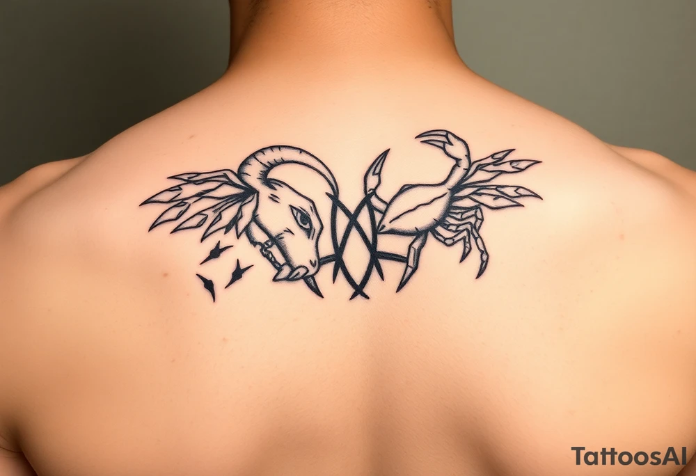 New fresh love between Taurus and Cancer tattoo idea