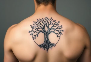 vitruvian man
tree of life
with circle tattoo idea